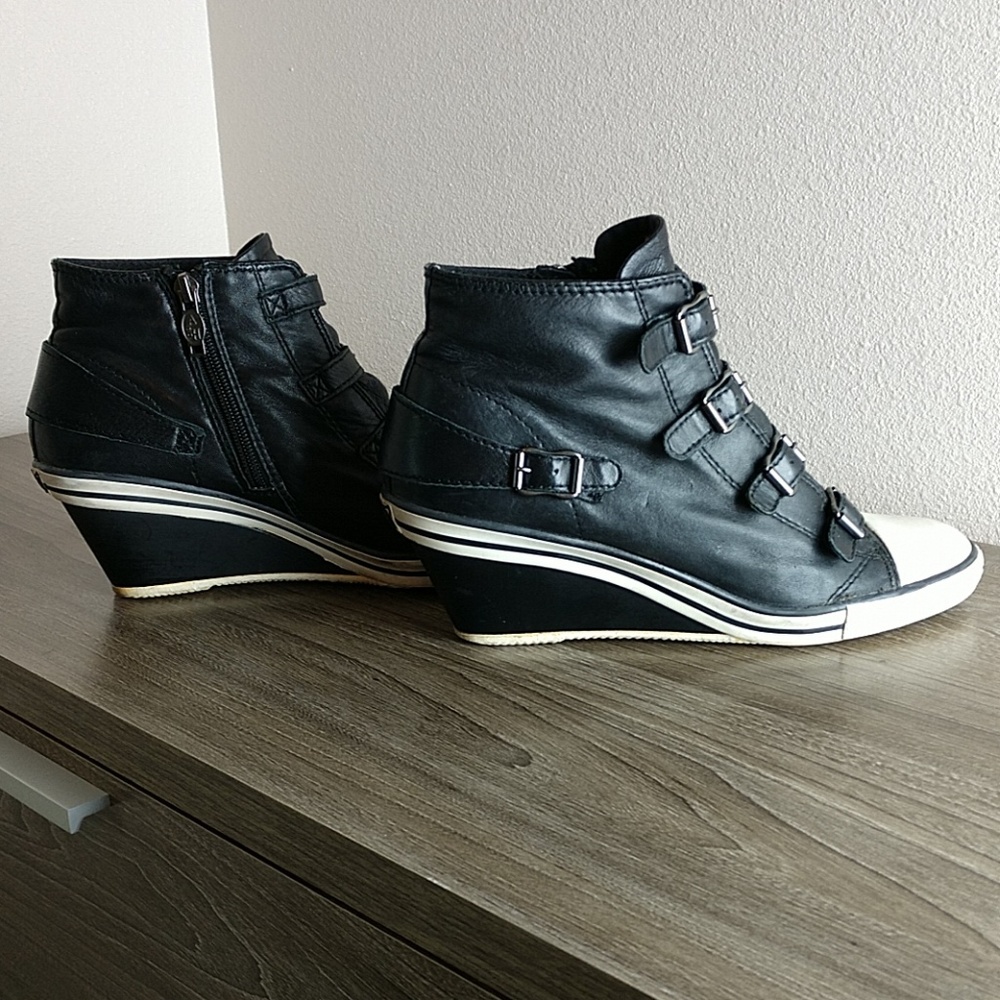 ASH Leather Buckle Platform High tops
